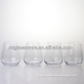 Clear stemless wine glasses; Hand-made glass cup for wine , water and juice;